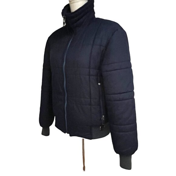 Ossi Ski Wear Mens Vintage Navy Blue Puffer Zip Up Jacket Small Medium Pockets - Picture 3 of 10